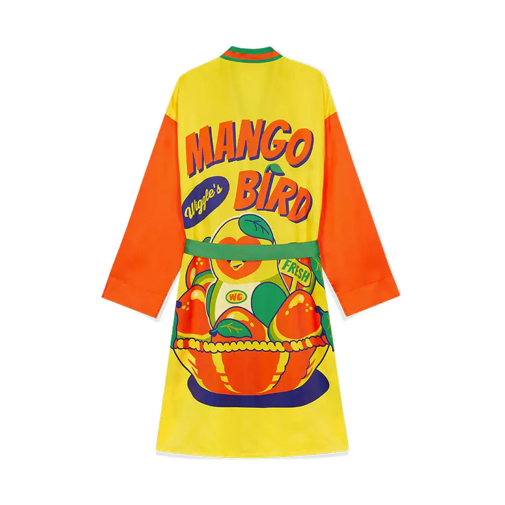 Wiggle Wiggle - Mango Bird Silky Robe - Wiggle Wiggle - Robe - Harumio