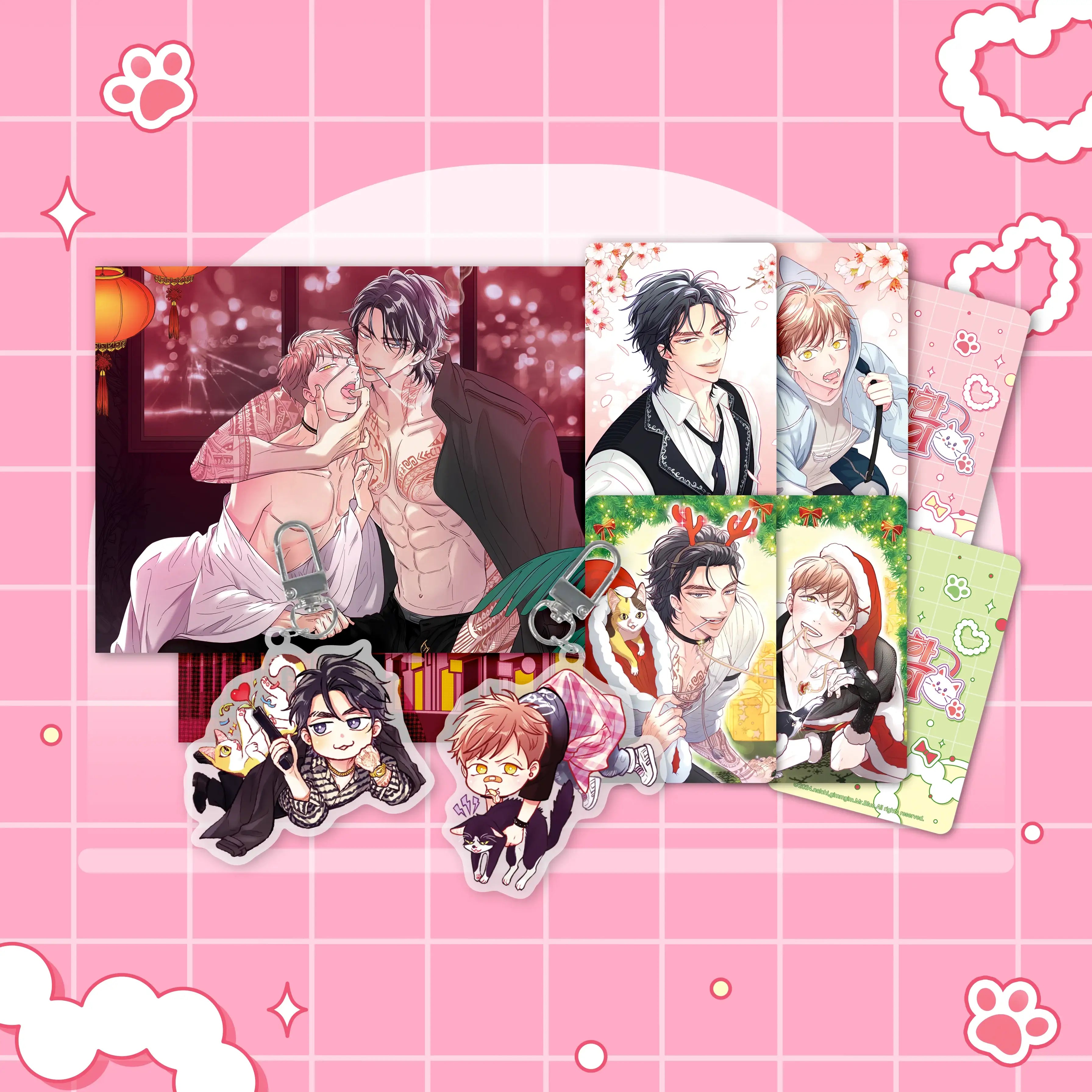 Muhyeok and Naui: My Irresistible Neighbor - Postcard, Photocard Set & Acrylic Keyring - Mr Blue - Postcards - Harumio