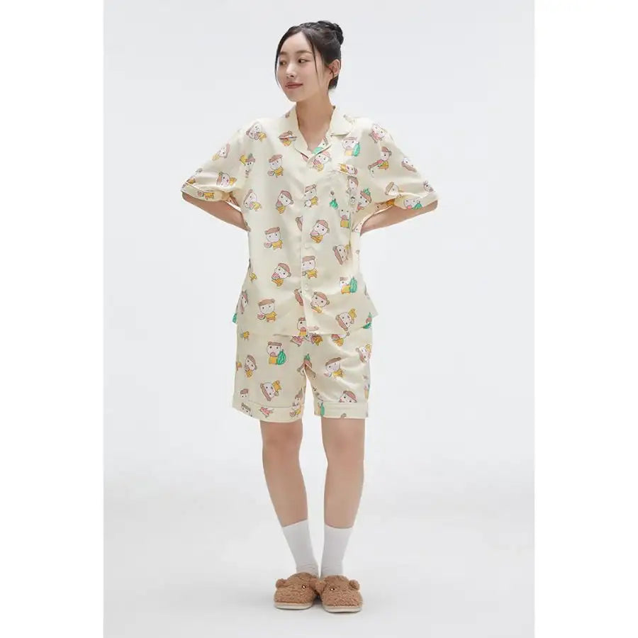 SPAO x Maru is a Puppy - Welcome to Marune Fruit Shop Short Sleeve Pajamas Set - SPAO - Pajamas - Harumio