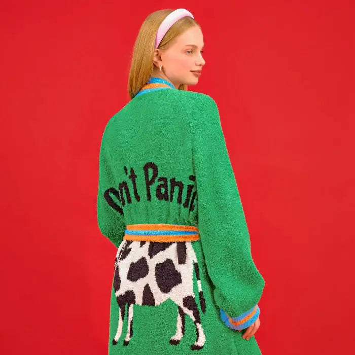 Wiggle Wiggle - Don't Panic Green Lounge Robe - Wiggle Wiggle - Home & Living, Accessories - Harumio