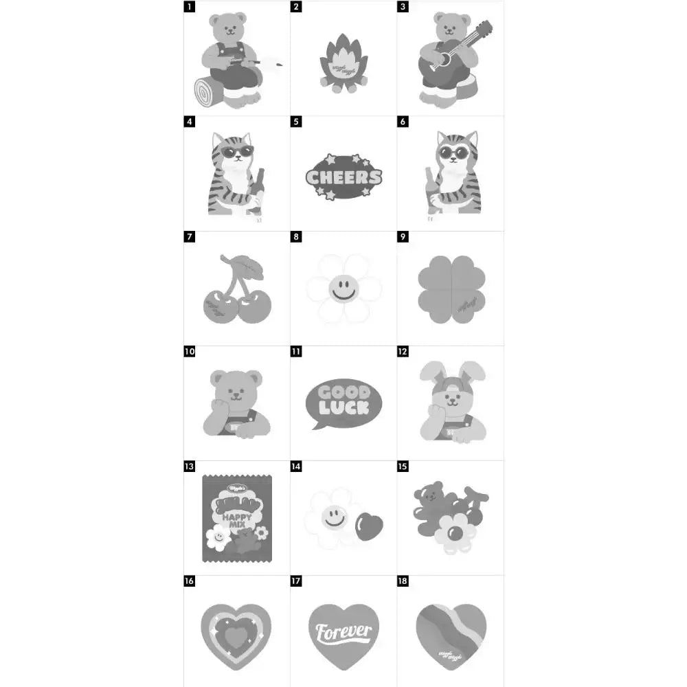 Wiggle Wiggle - PVC Magnet Set - Wiggle Wiggle - Magnet - Harumio