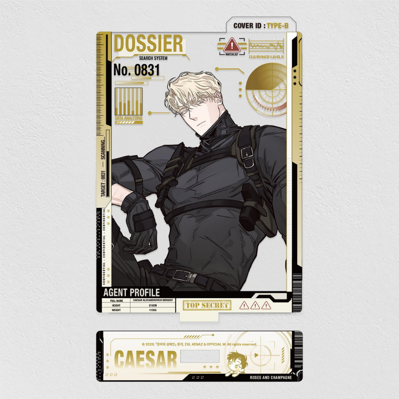 Rose and Champagne Caesar Dress-Up Acrylic Stand