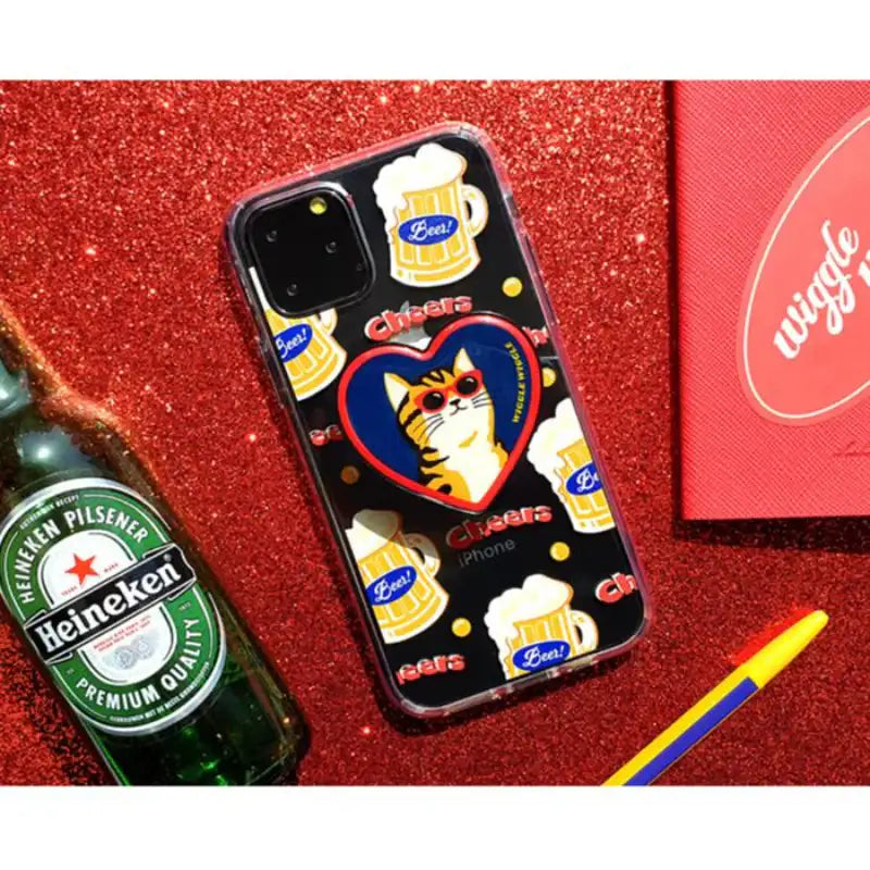 Wiggle Wiggle - iPhone Transparent Case & Heart Griptok Set - Wiggle Wiggle - Phone Case - Harumio