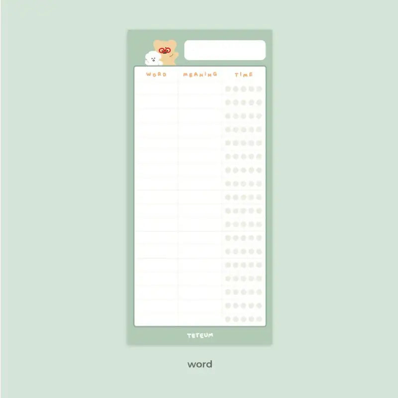Teteum - Long Memo Pad 2 - Teteum - Stationery - Harumio