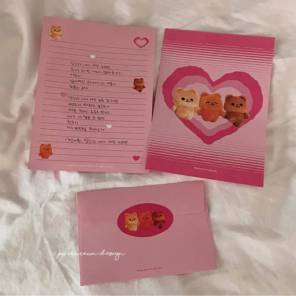 Pureureum Design - Cupid Bear Mini Doll Stationery Set - Pureureum Design - Home & Living, Accessories - Harumio