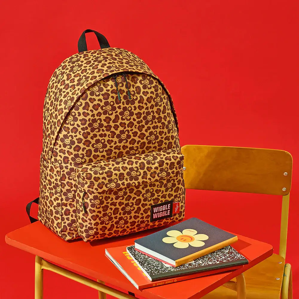 Wiggle Wiggle - Smile We Love Safari Brown Pattern Backpack - Wiggle Wiggle - Backpack - Harumio