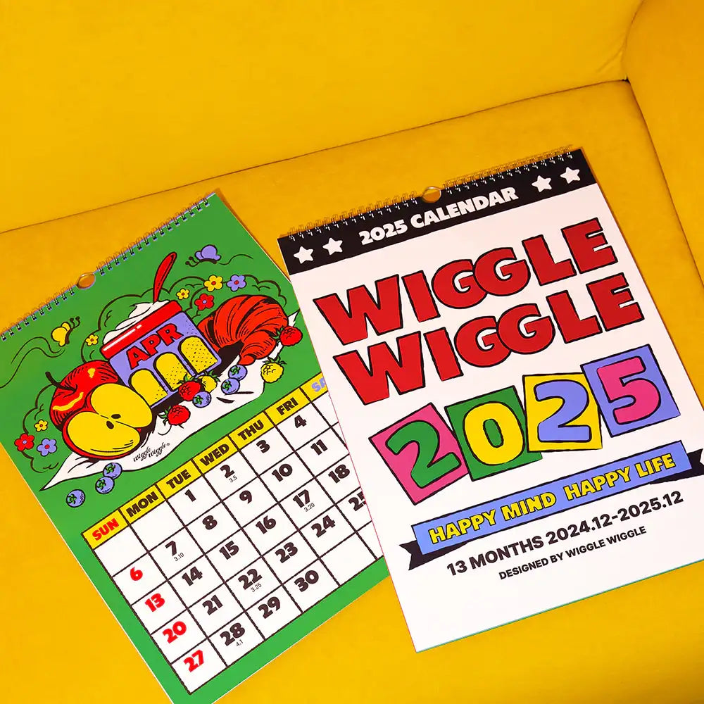 Wiggle Wiggle - 2025 Wall Calendar - Wiggle Wiggle - Calendar - Harumio