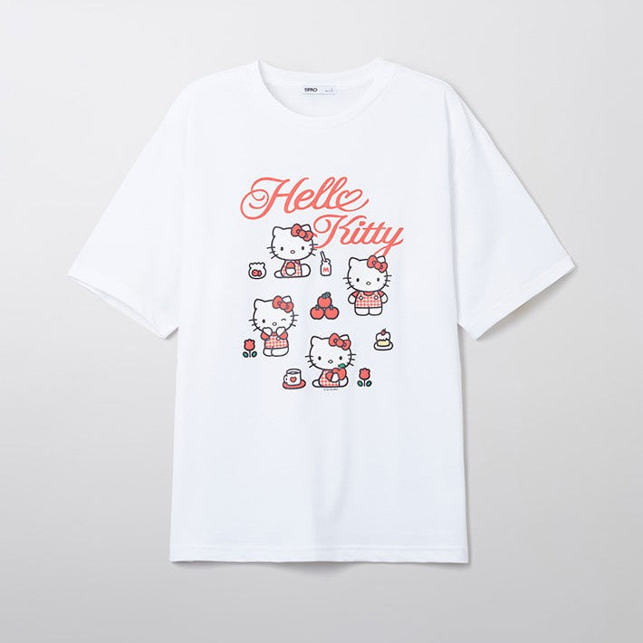 SPAO x Sanrio Characters - Hello Kitty Short Sleeve T-Shirt (RED)