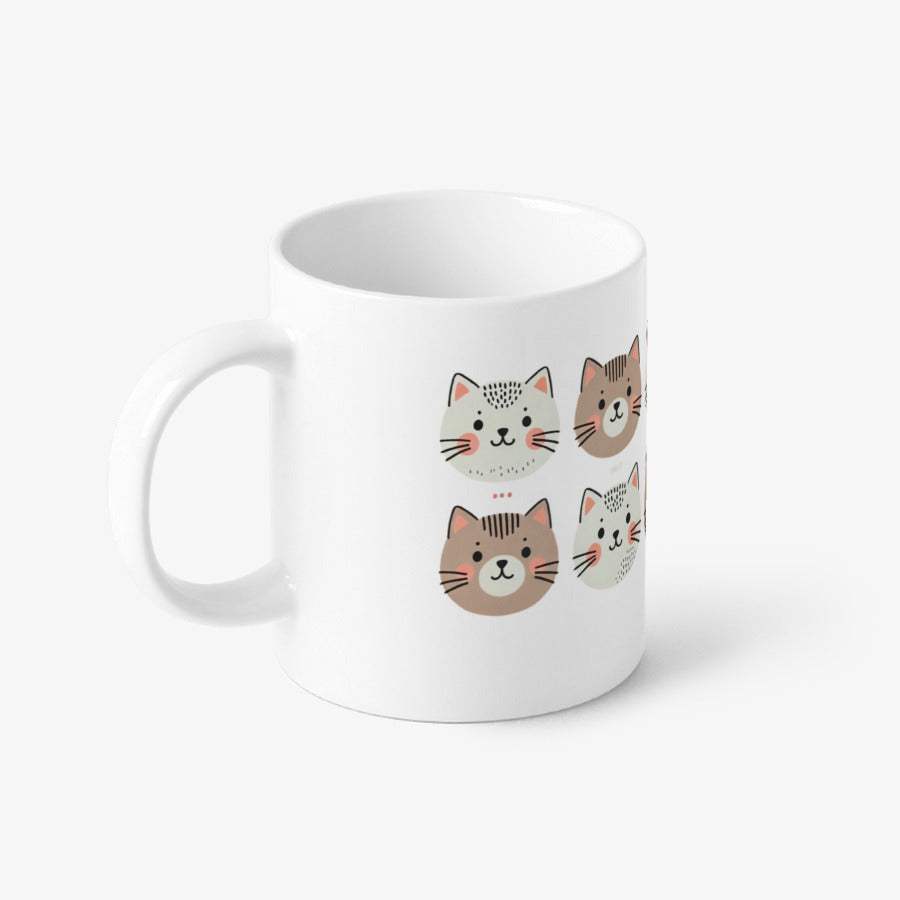 Egg Cartop - Beige Happy Cat 52 Basic Mug - Marpple Shop - Mug - Harumio