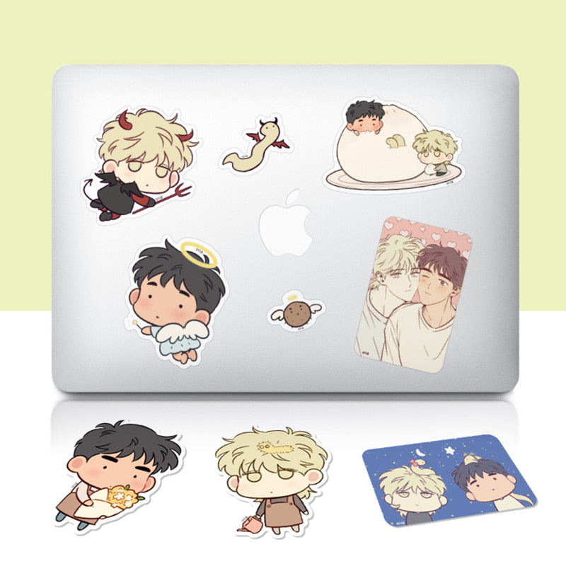 The Sacred Serpent's Seduction - Big Cut-Out Sticker Set (Angel Demon Set)