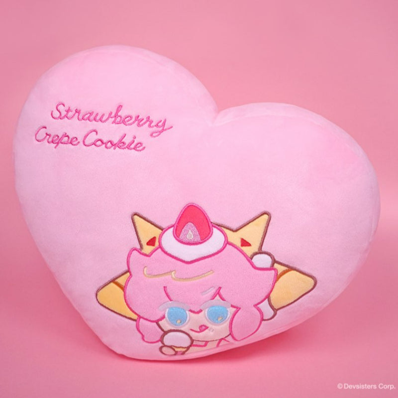Cookie Run - Crepe Crash Strawberry Crepe Flavor Cookie Heart Cushion