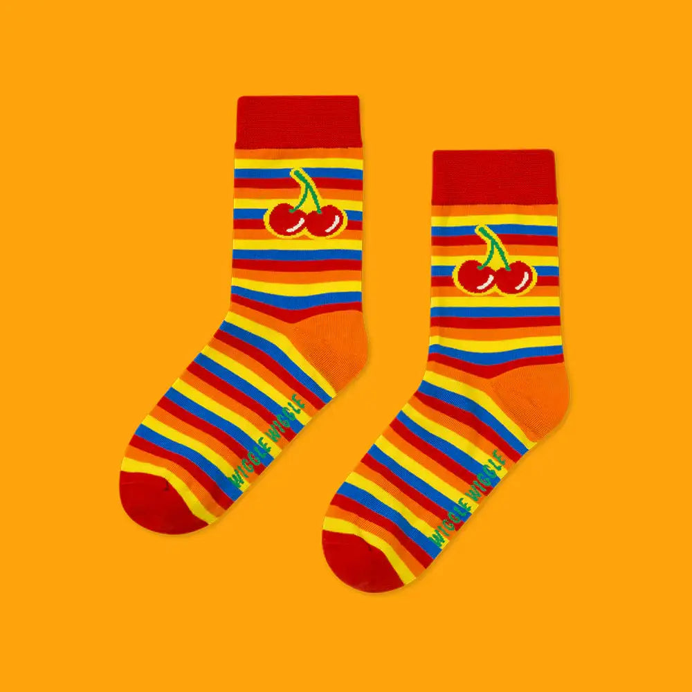 Wiggle Wiggle - Cherry Patterned Socks - Wiggle Wiggle - Home & Living, Accessories - Harumio