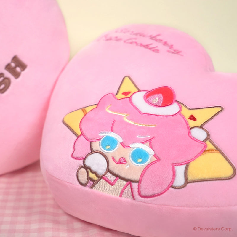 Cookie Run - Crepe Crash Strawberry Crepe Flavor Cookie Heart Cushion