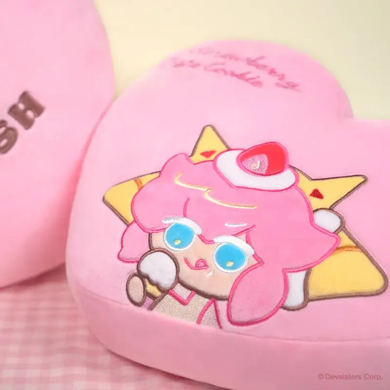 Cookie Run - Crepe Crash Strawberry Crepe Flavor Cookie Heart Cushion - Cookie Run - Doll Cushions - Harumio