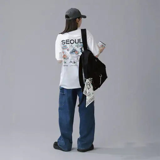 BT21 - Seoul Edition Short Sleeve T-Shirt VER.1 (White) - Line Friends - T-Shirt - Harumio