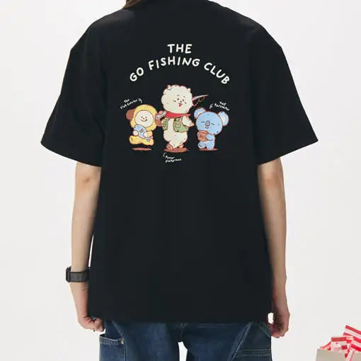 BT21 - The Go Fishing Club Short Sleeve T-Shirt - BT21 - T-Shirt - Harumio