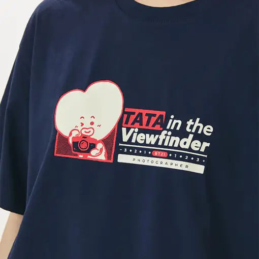 BT21 - TATA in the Viewfinder Short Sleeve T-Shirt - BT21 - T-Shirt - Harumio