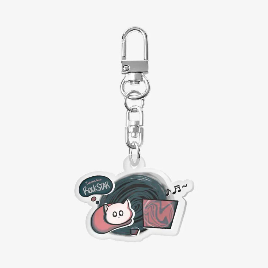 Poikilo - Rockstar Cat Acrylic Keyring - Marpple Shop - Keyring - Harumio