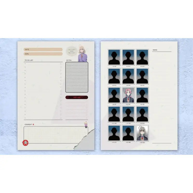 Surviving Romance - Attendance Loop Day Planner - Webtoon Friends - Day Planner - Harumio