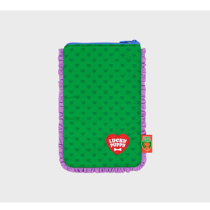 Wiggle Wiggle - Frilled Eye Mask & Pouch Set (Lucky Puppy Green Heart)