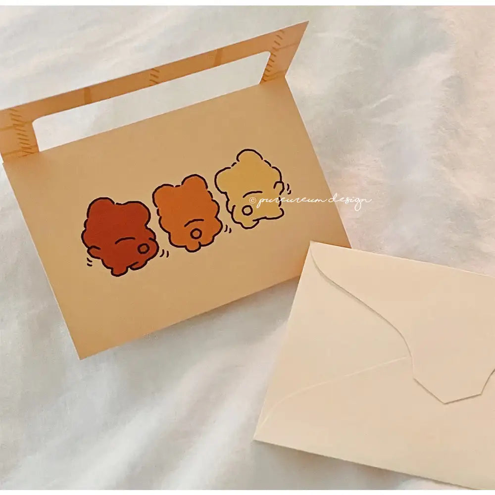 Pureureum Design - Cupid Bear Mini Folding Card ver.1-3