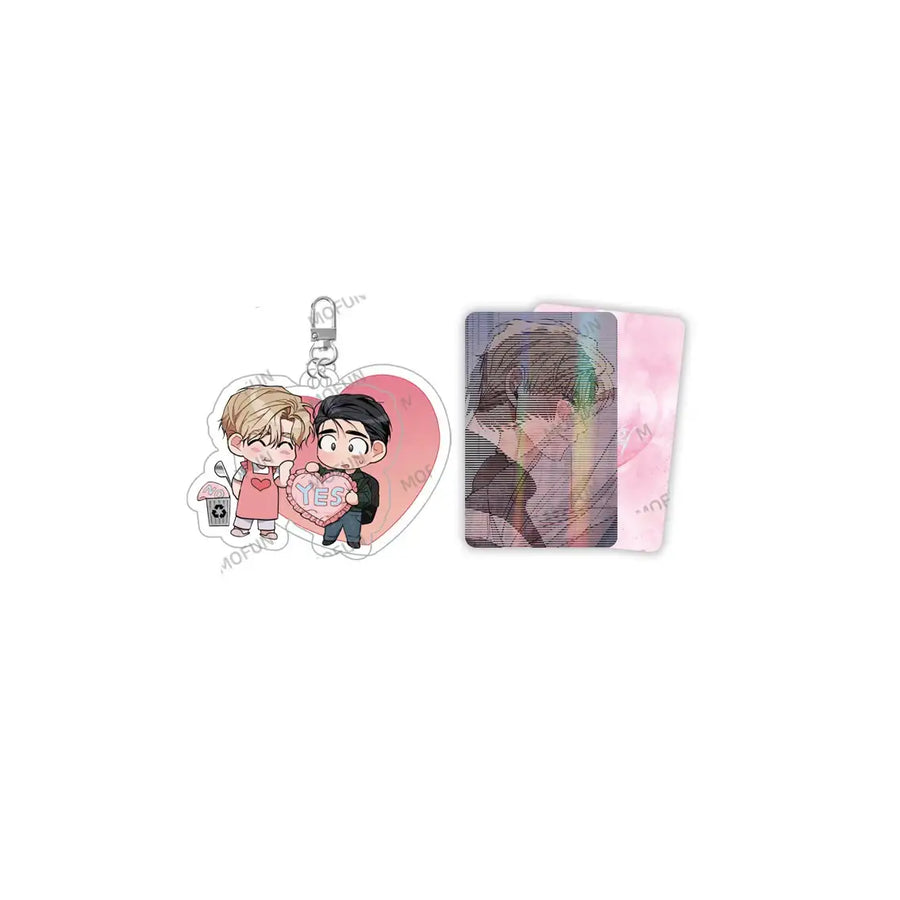 Ma Jeung ji x Mofun - Love Plan Keyring & Photocard Set - Ma Jeung ji x Mofun - Acrylic Keyring - Harumio