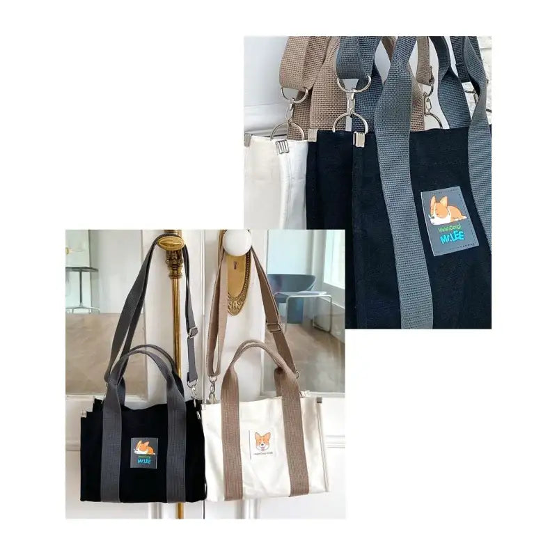 Welshcorgi Mr.Lee - Webbing Cross Eco Bag - Soone Content - Cross Eco Bags - Harumio