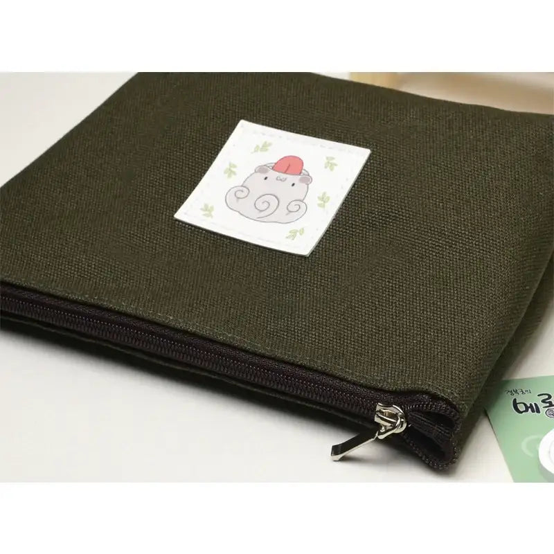 Merong Haechi - Label Pouch (Olive) - Soone Content - pouches - Harumio