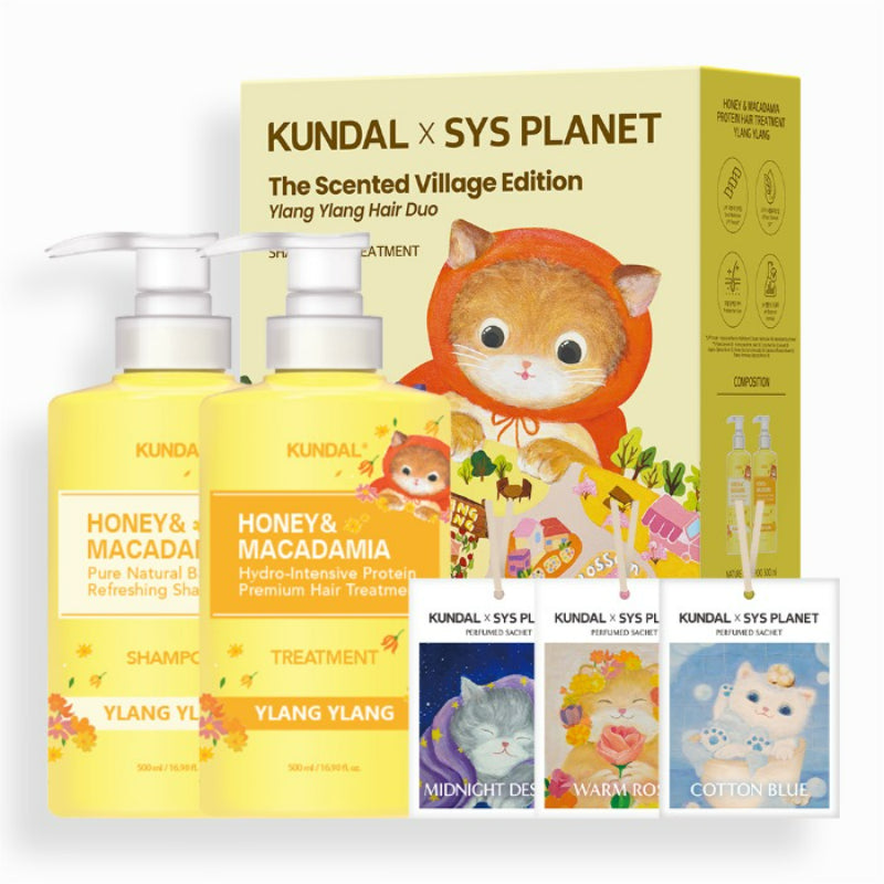KUNDAL x SYS PLANET - Shampoo & Treatment + Perfumed Sachet Set