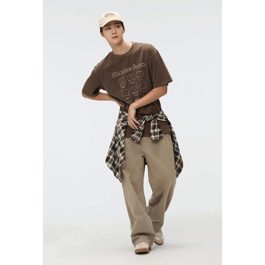 SPAO x Manggeureojin Gom - Choose From Brown Short Sleeve T-Shirt - SPAO - T-shirt - Harumio
