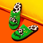 Wiggle Wiggle - Don't Panic Green Terry Home Slippers - Wiggle Wiggle - Slipper - Harumio