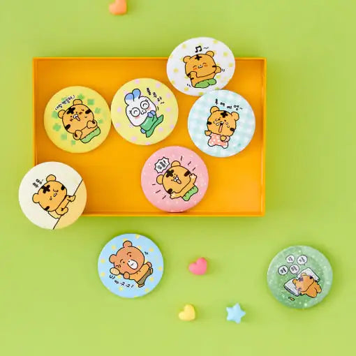 Coco the Timid Tiger - Random Pin Button - Webtoon Friends - Pin Button - Harumio