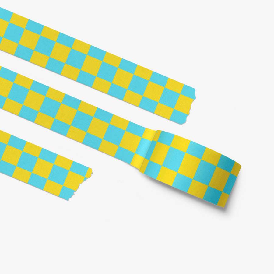 BITE STUDIO - Yellow & Mint Checker Masking Tape - Marpple Shop - Masking Tape - Harumio