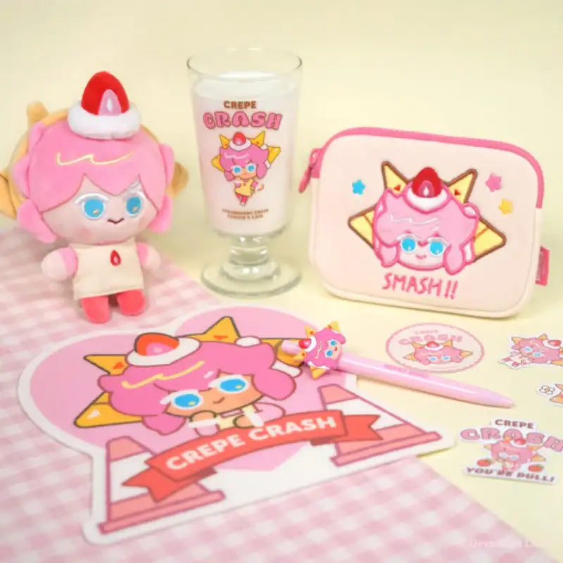 Cookie Run - Crepe Crash Strawberry Crepe Flavor Cookie Special Set - Cookie Run - Doll Cushions - Harumio