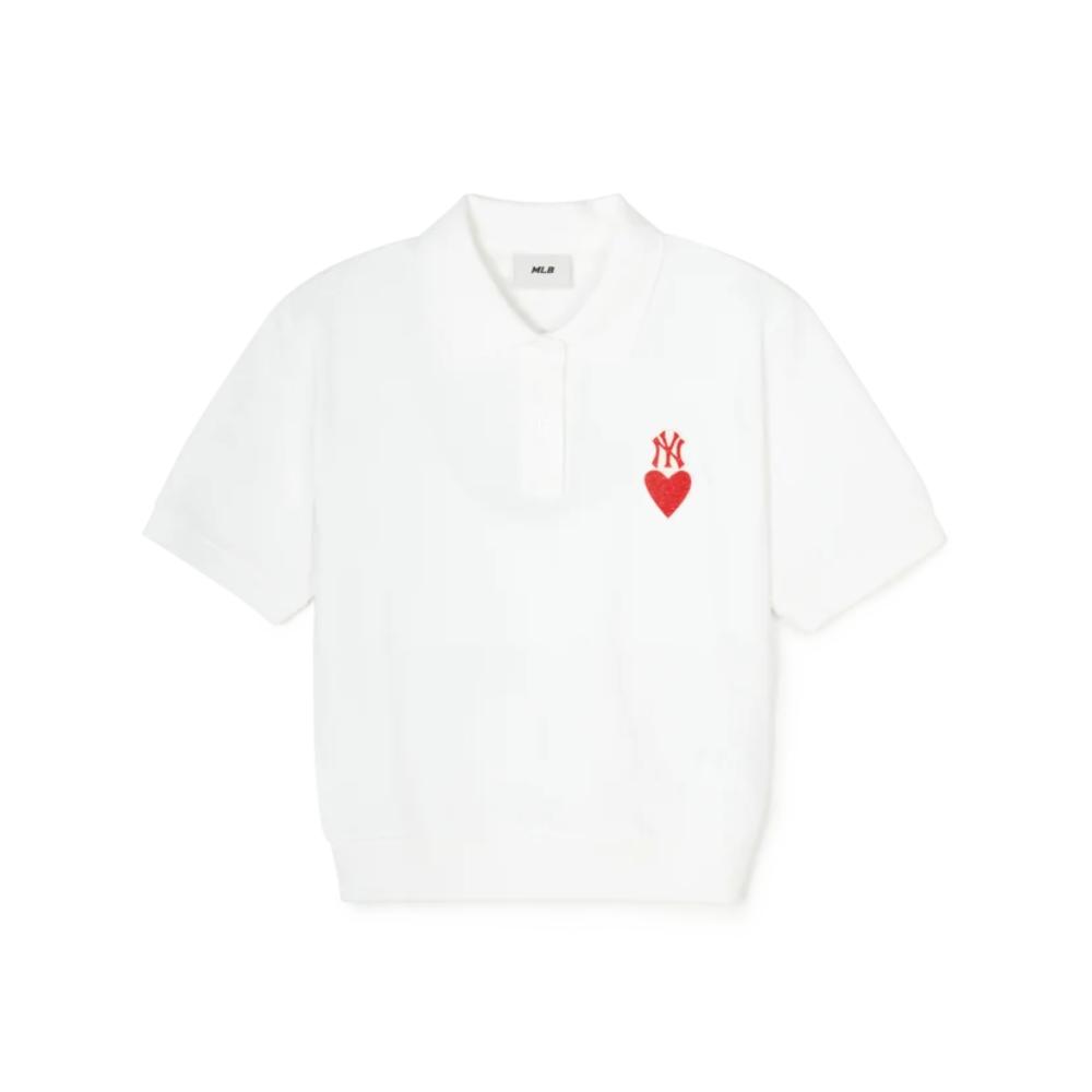 MLB Korea - Women's Heart Crop Fit Collar T-Shirt
