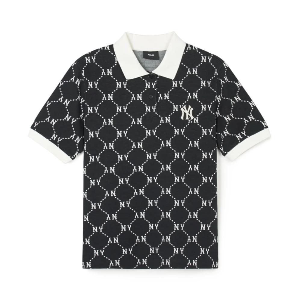 MLB Korea - Women's Diamond Monogram Jacquard Collar T-Shirt