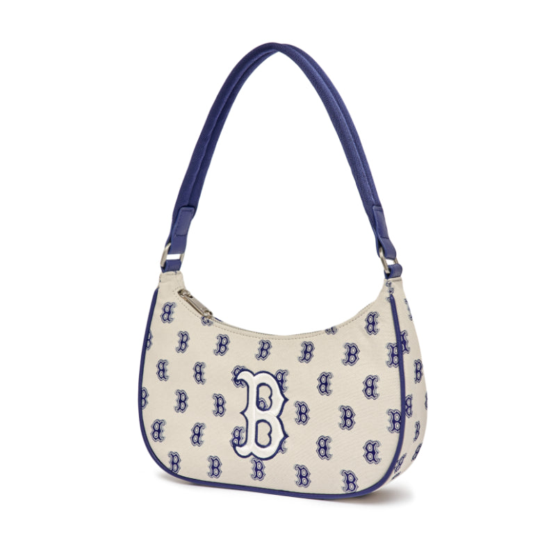 MLB monogram jacquard hobo bag from korea, Fesyen Wanita, Tas