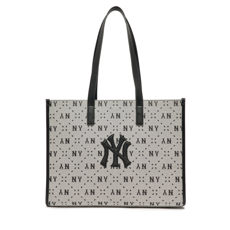 MLB Monogram Jacquard New York Yankees Hobo Bag Hand Bag NY Shoulder Bag  Black