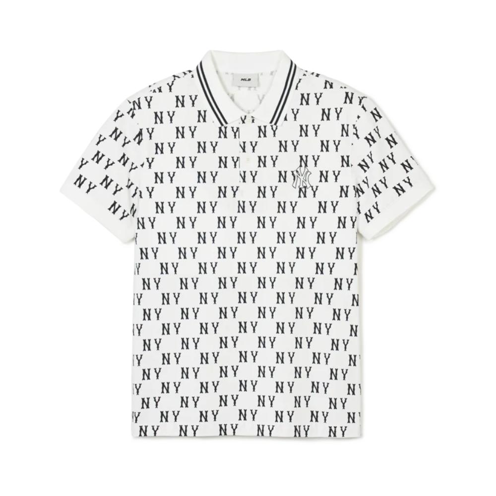 MLB Korea - Classic Monogram Front Pattern Collar T-Shirt