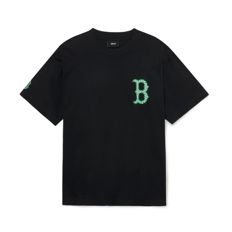 MLB Korea - Checkerboard Clipping Logo Overfit Short Sleeve T-Shirt
