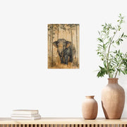 Woori Doori - Elephant with Flowers A4 Poster - Marpple Shop - Poster - Harumio
