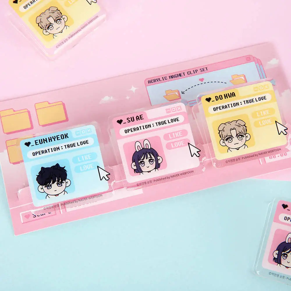 Operation: True Love - Acrylic Magnet Clip Set - Webtoon Friends - Magnet Clip - Harumio
