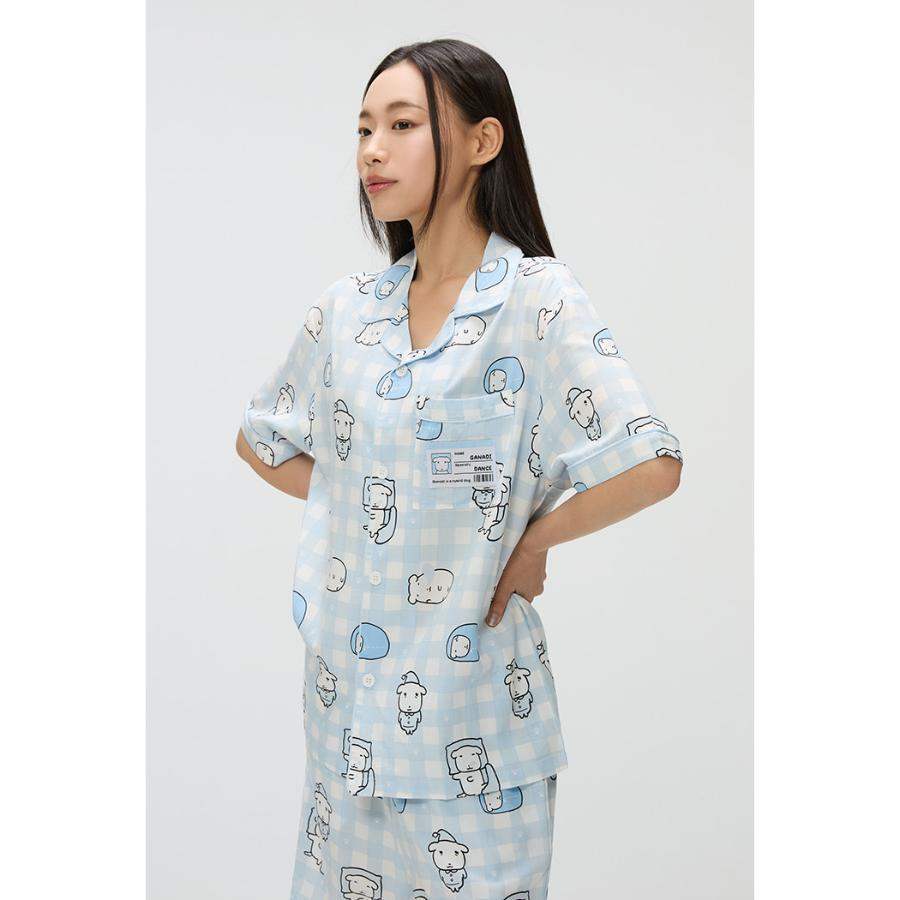 SPAO x Ganadi - Short Sleeve Pajamas Set (LIGHT BLUE) - SPAO - Pajamas - Harumio