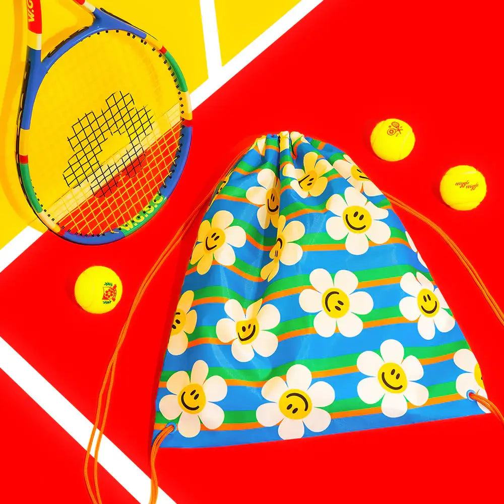 Wiggle Wiggle - Smile Stripe Blue String Bag - Wiggle Wiggle - String Bags - Harumio