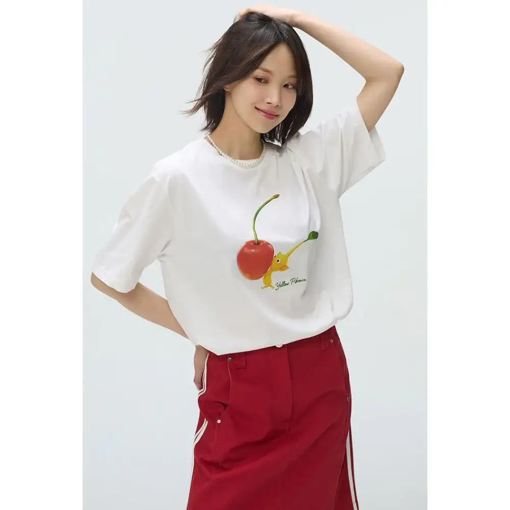 SPAO x PIKMIN - Mix Cherry Short Sleeve T-Shirt - SPAO - T-Shirt - Harumio