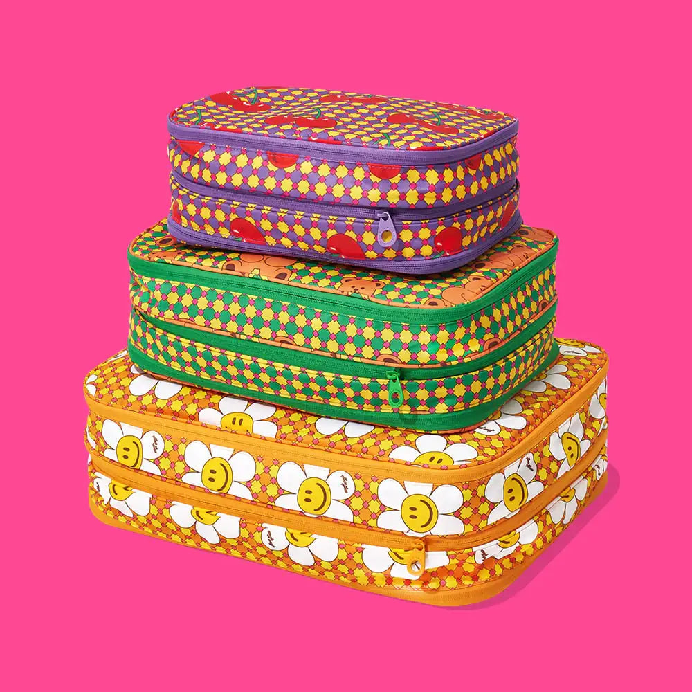 Wiggle Wiggle - Retro Check Travel Compression Pouch - Wiggle Wiggle - Pouch - Harumio