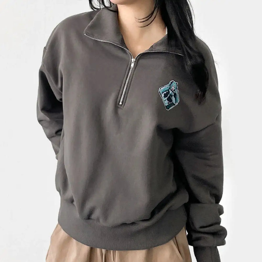 Hatsune Miku - Piapro Characters WE!FLASH Half Zip-up Sweater - Hatsune Miku - Half Zip-up Sweater - Harumio