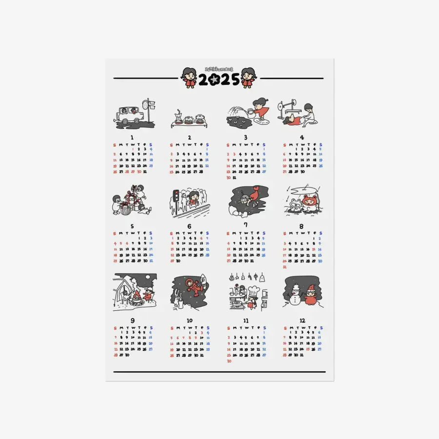 Jamkku Mong - 2025 Jamkku Mong A3 Poster Calendar - Marpple Shop - Calendar - Harumio