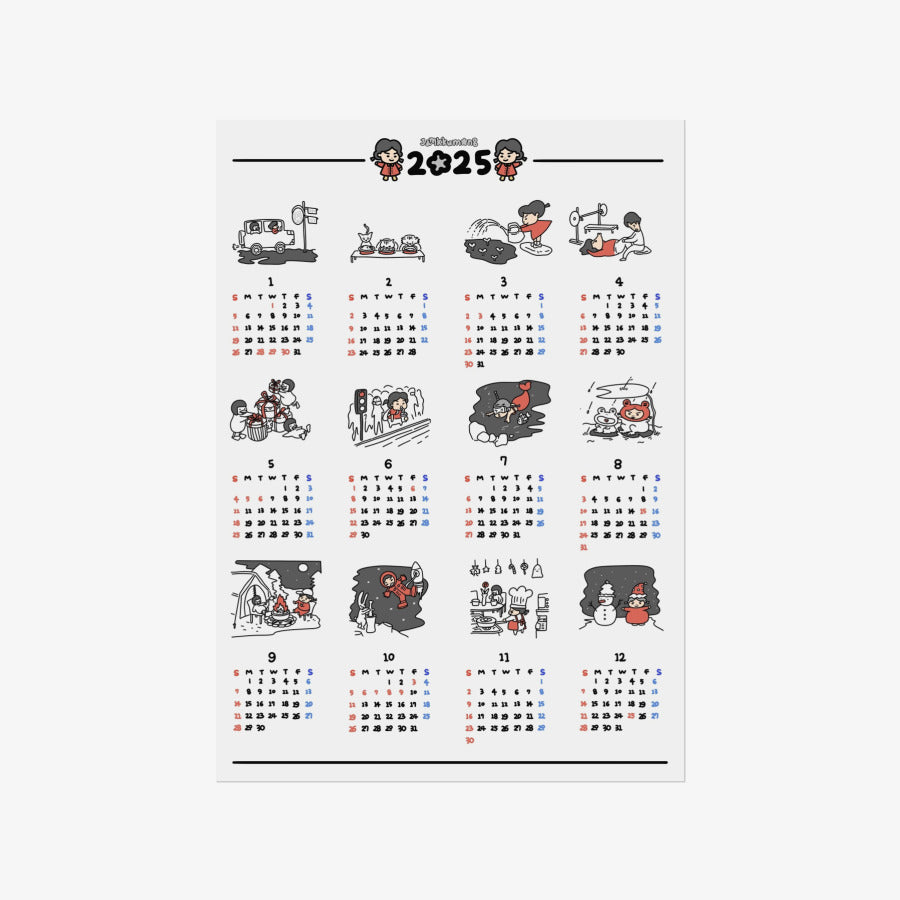Jamkku Mong - 2025 Jamkku Mong A3 Poster Calendar - Marpple Shop - Calendar - Harumio