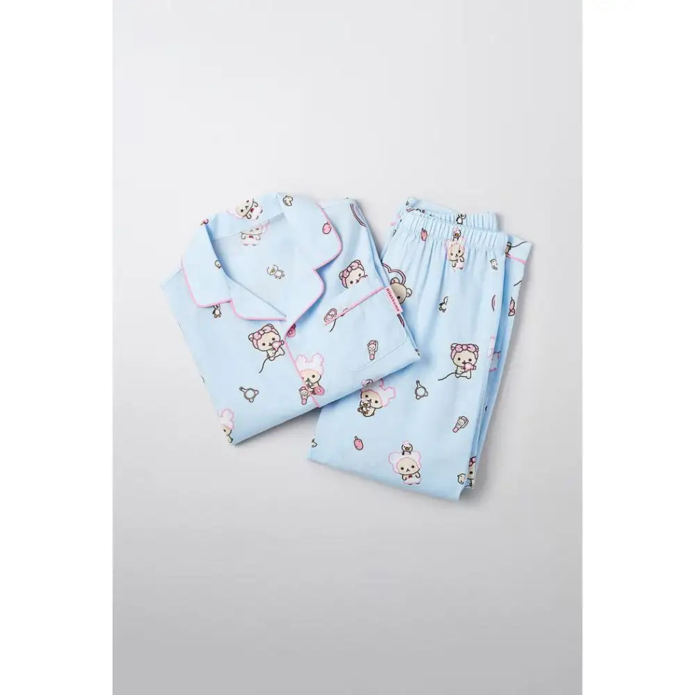 SPAO x Rilakkuma - Kuma's Free Time Long Sleeve Pajamas (Kids) - SPAO - Pajama Set - Harumio